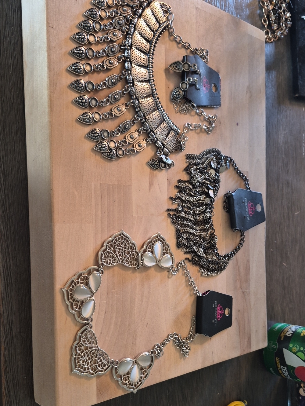 Boho Filigree Statement Necklace - White and Silver